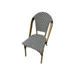 Silla Eiffel blanco y negro de malla sintética con estructura de aluminio
