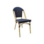 Silla Eiffel negra de malla sintética con estructura de aluminio