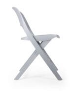 silla plegable gris vista lateral