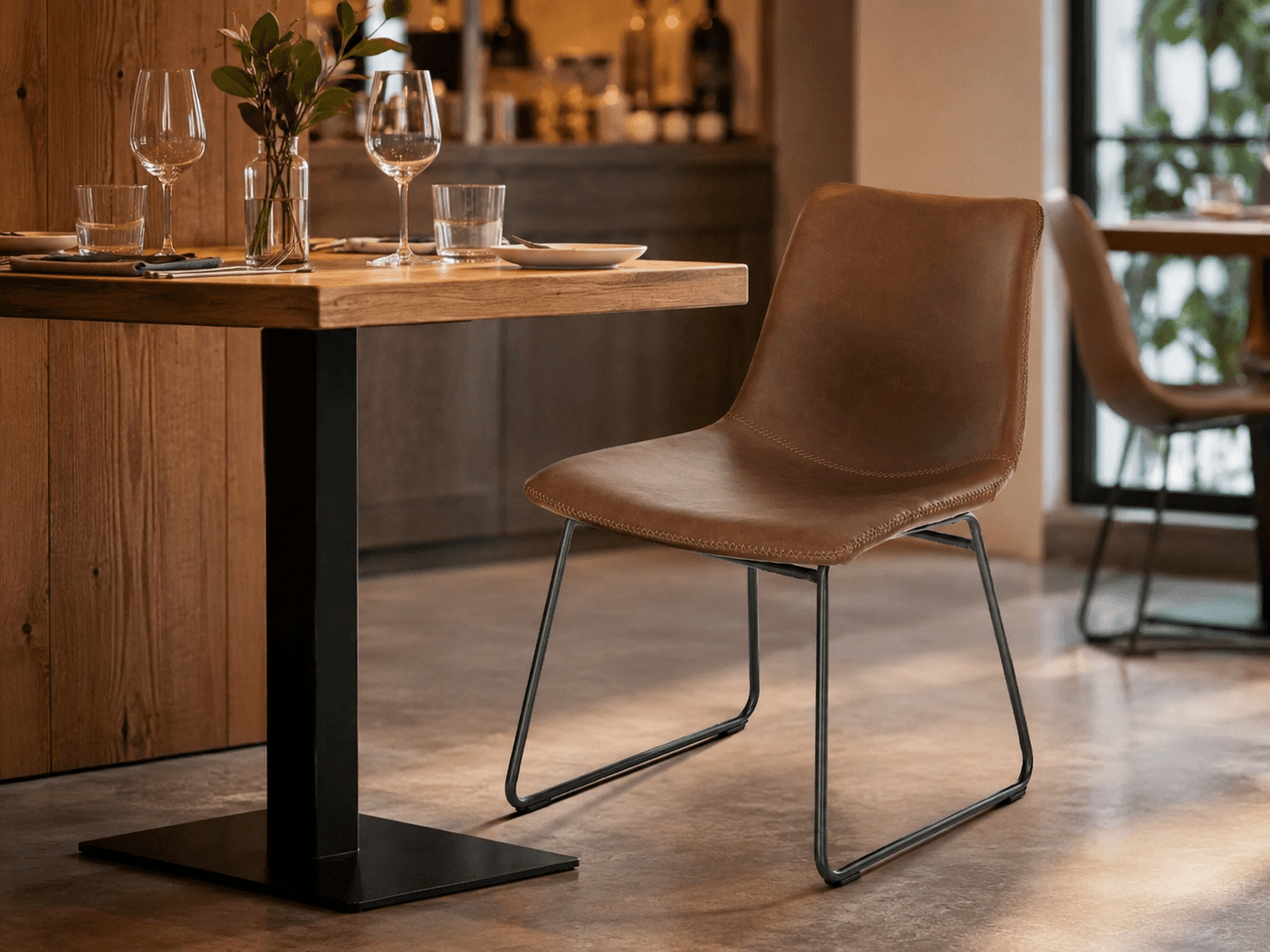 Silla para restaurante en espacio comercial