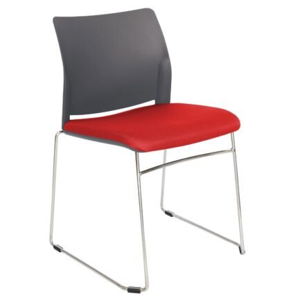 Silla Alpha Cromo gris rojo
