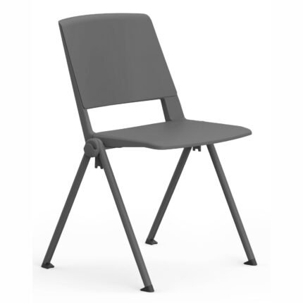 Silla Goetz Piel Visitante Gris Oscuro