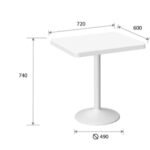 Mesa Oulo 75cm, 96cm y 106cm de altura de polipropileno resistente